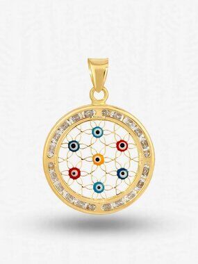 14K Gold Evil Eye Charm Pendant | Dainty Protection Jewelry By Tehrani Jewelry